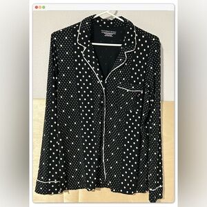 Rare Victoria’s Secret Polka Dot Modal Pajama Top Black/White Size S